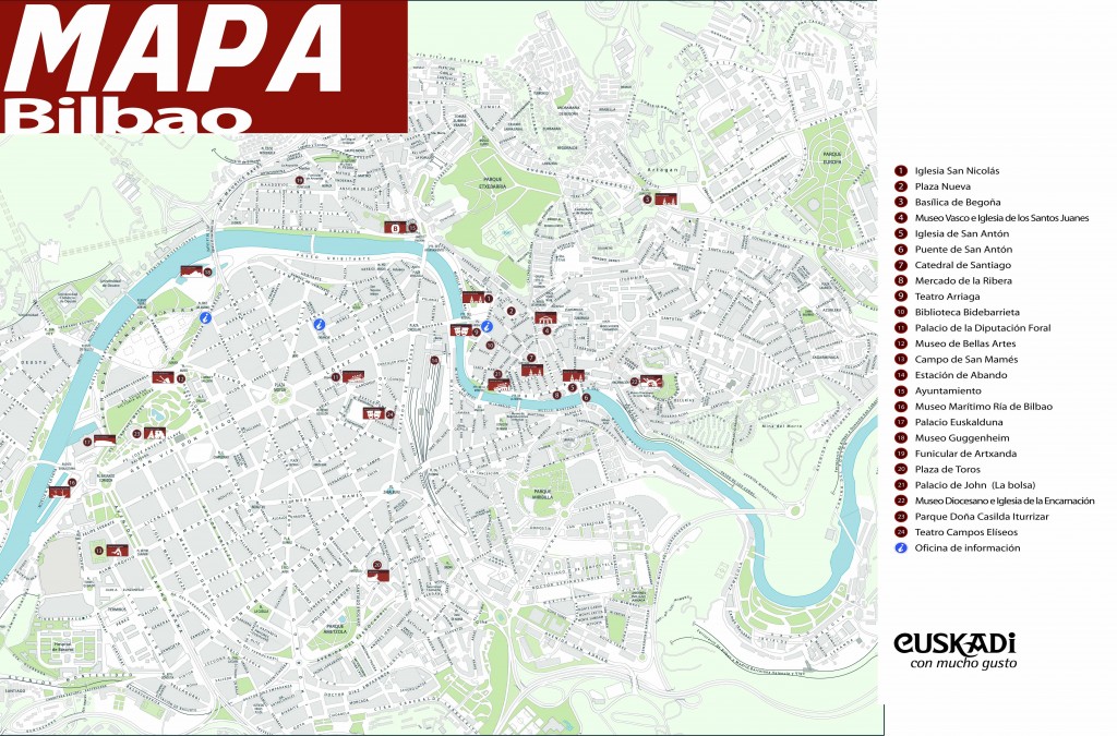 Mapa Bilbao centro Turistico para imprimir